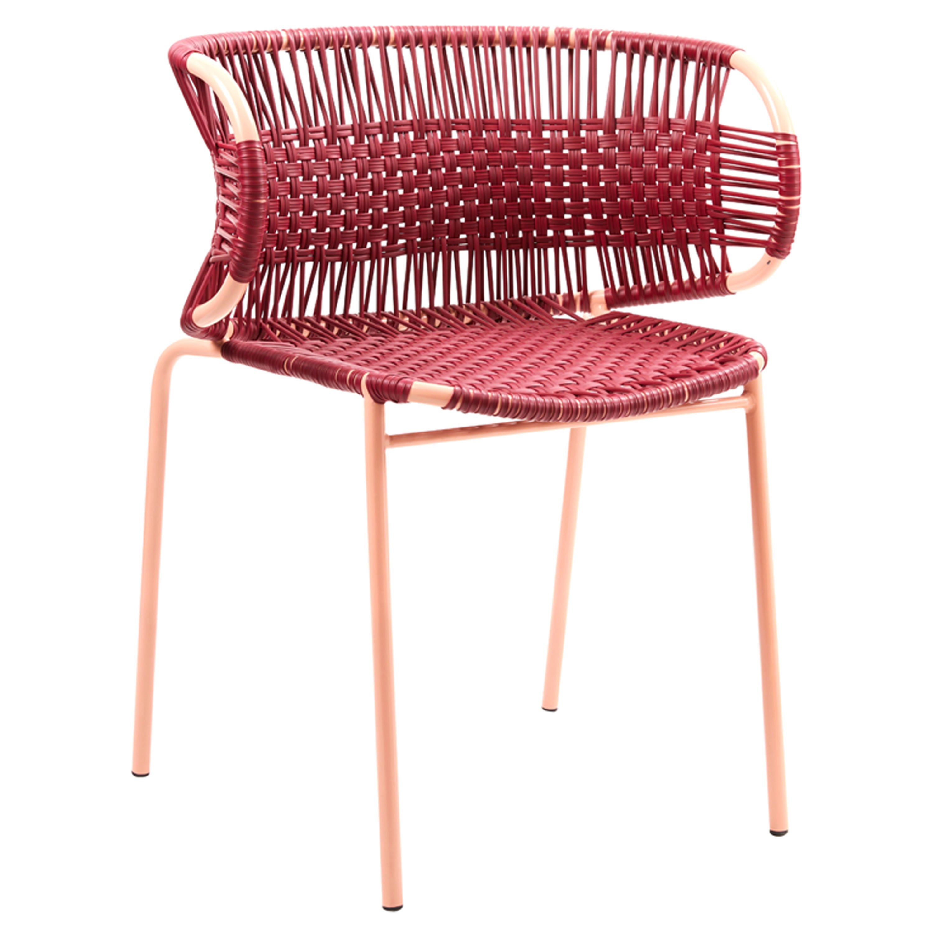 Purple Cielo Stacking Chair with Armrest by Sebastian Herkner