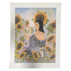 Muramasa Kudo Signed Limited Edition Japanese Serigraph Print Sunflowers