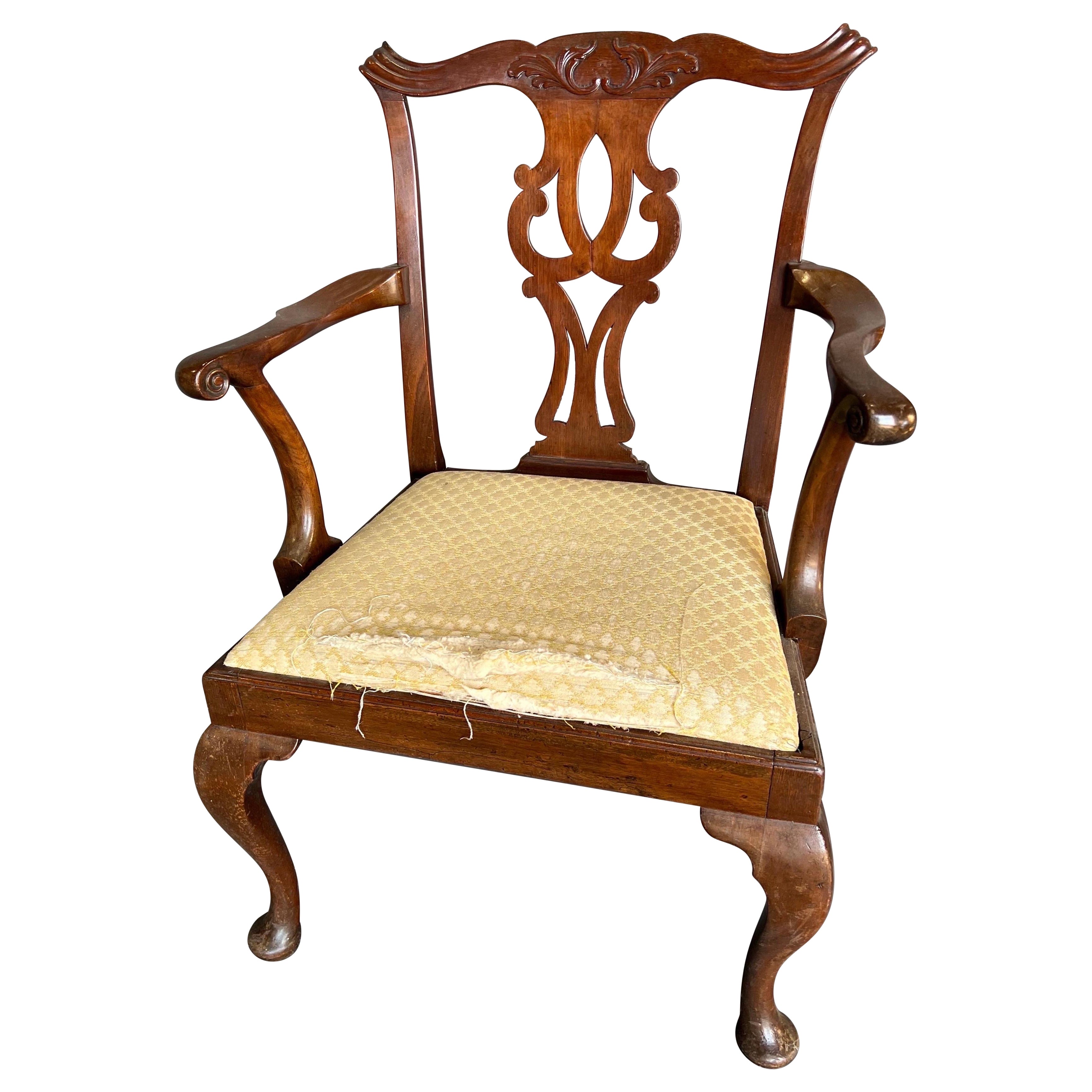 Georgianischer Mahagoni-Sessel aus dem 18. Jahrhundert 