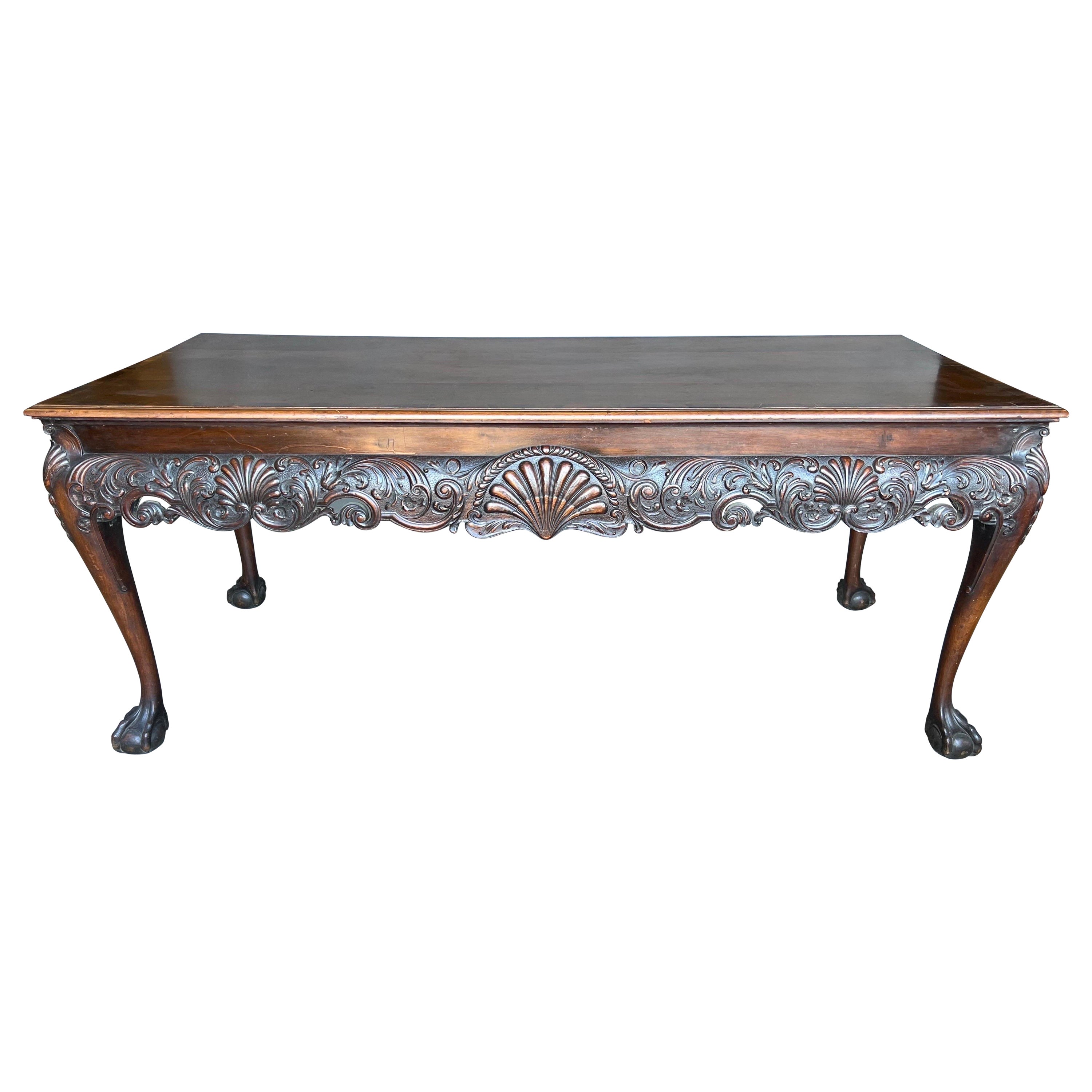 Très belle table console en acajou du 19ème siècle estampillée Gillows en vente