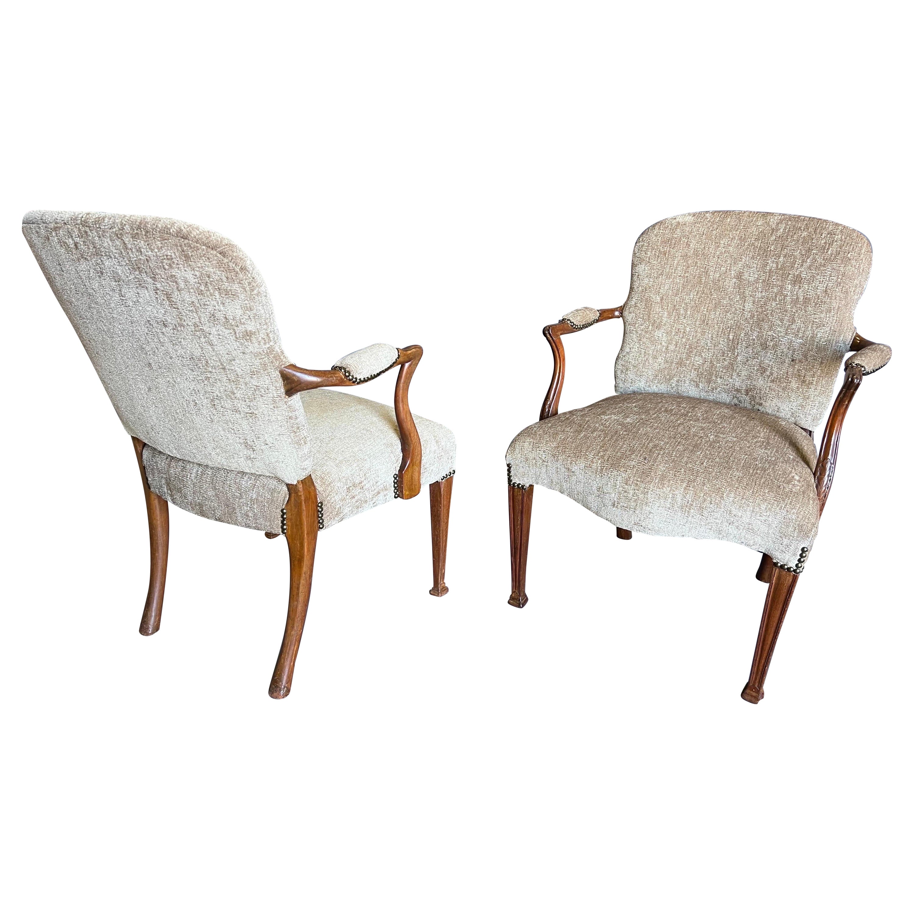 Handsome Pair of 19th Century Georgian Style Armchairs '2 Pair Available' For Sale