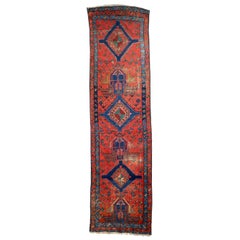 Antique Runner with Incredible Geometric Tribal Design
