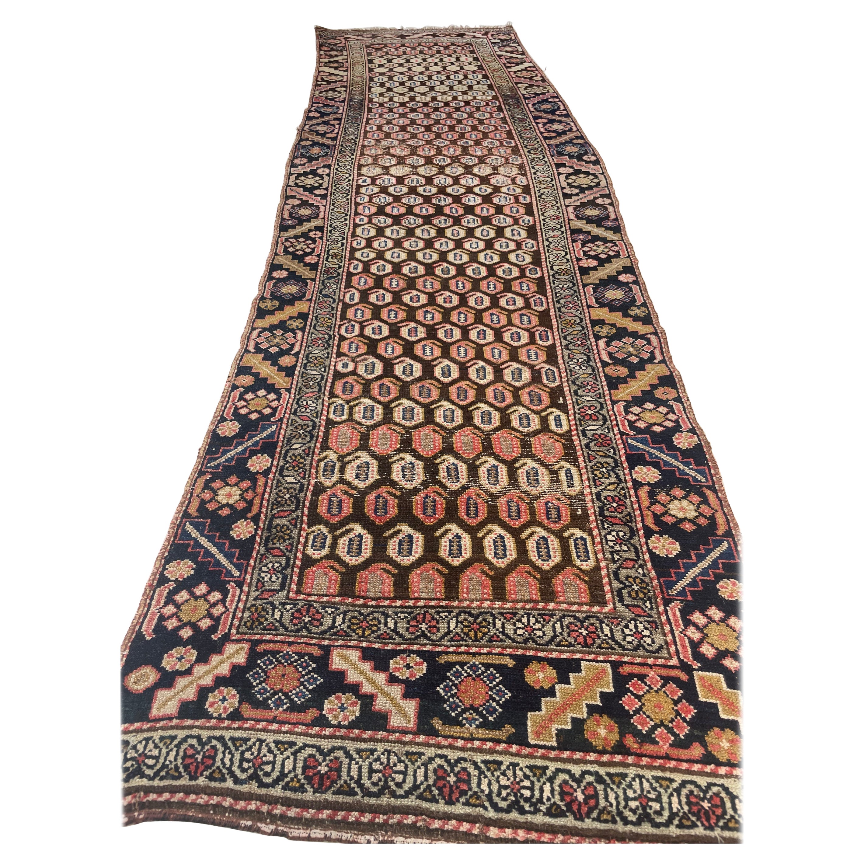 Pastel Antique Runner with Artistic Paisley Motifs, circa 1930's
