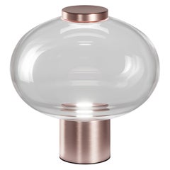 Vistosi Riflesso Table Lamp in Crystal Transaprent Glass And Matt Copper Frame