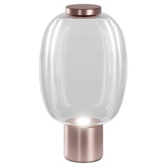 Vistosi Riflesso Table Lamp in Crystal Transaprent Glass And Matt Copper Frame