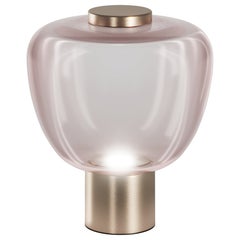 Vistosi Riflesso LT 3 Table Lamp in Light Amethyst Transaprent & Matt Gold Frame