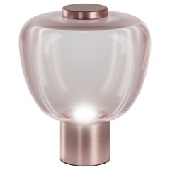 Vistosi Riflesso Table Lamp in Light Amethyst Transaprent Glass And Copper Frame