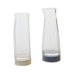 Ensemble de 2 carafes en verre uniques de l'Atelier George