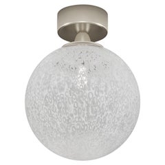 Vistosi Rina Spotlight in White Murrina Glass And Satin Nickel Frame