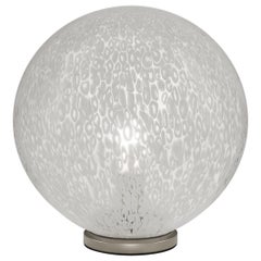 Lampe de bureau Vistosi Rina en verre Murrina blanc et cadre en nickel satiné