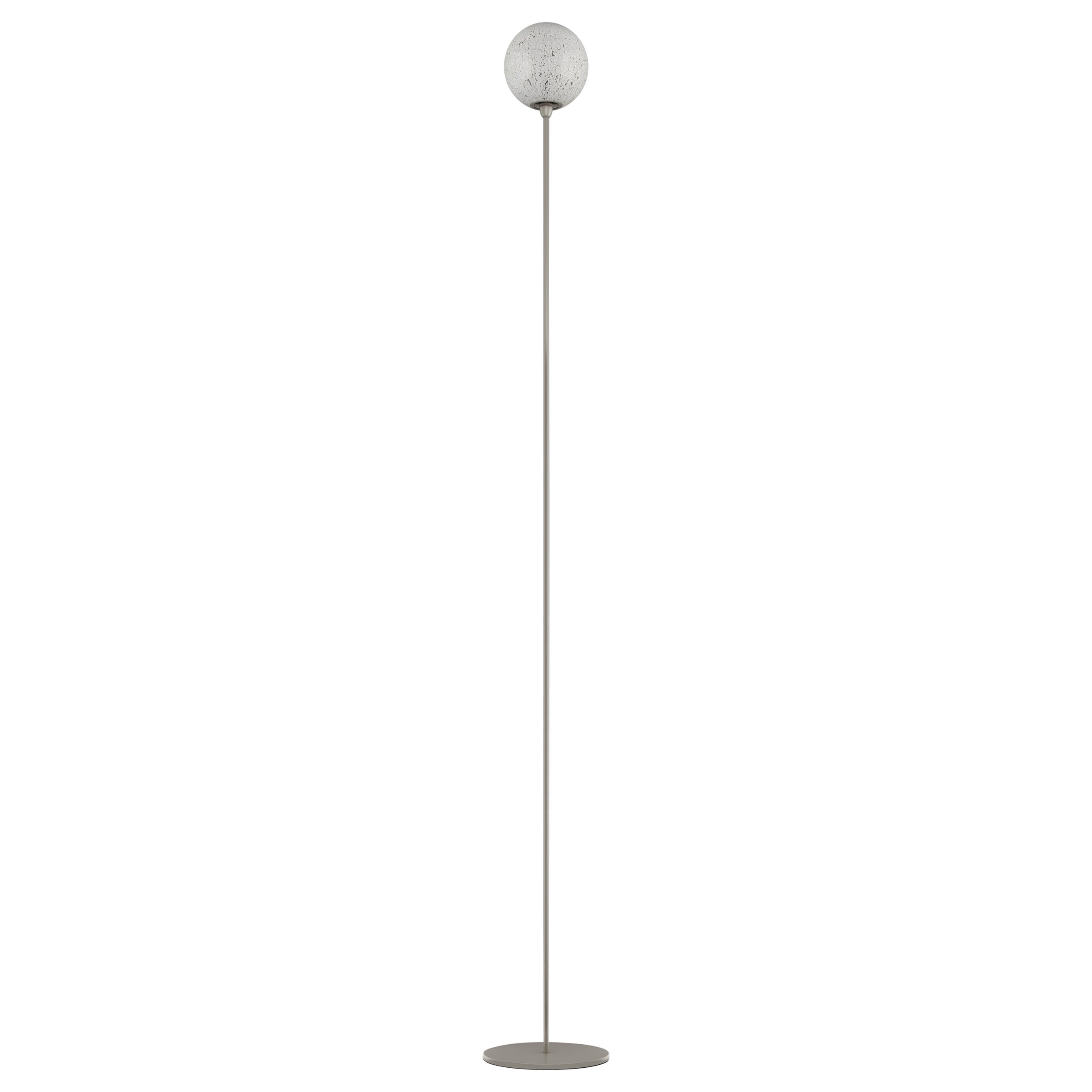 Vistosi Rina Floor Lamp in White Murrina Glass And Satin Nickel Frame For Sale