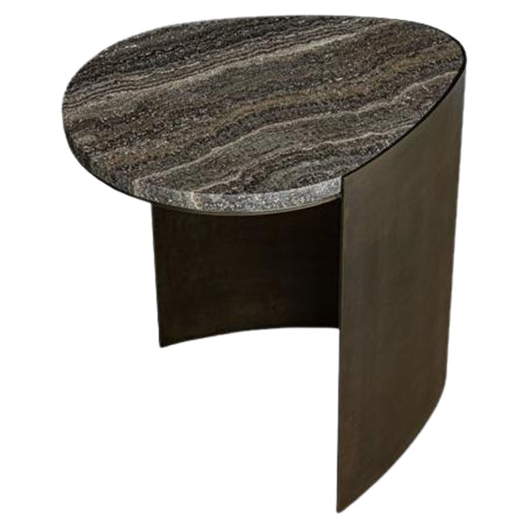 Travertine Teardrop Side Table by Atra Design For Sale at 1stDibs