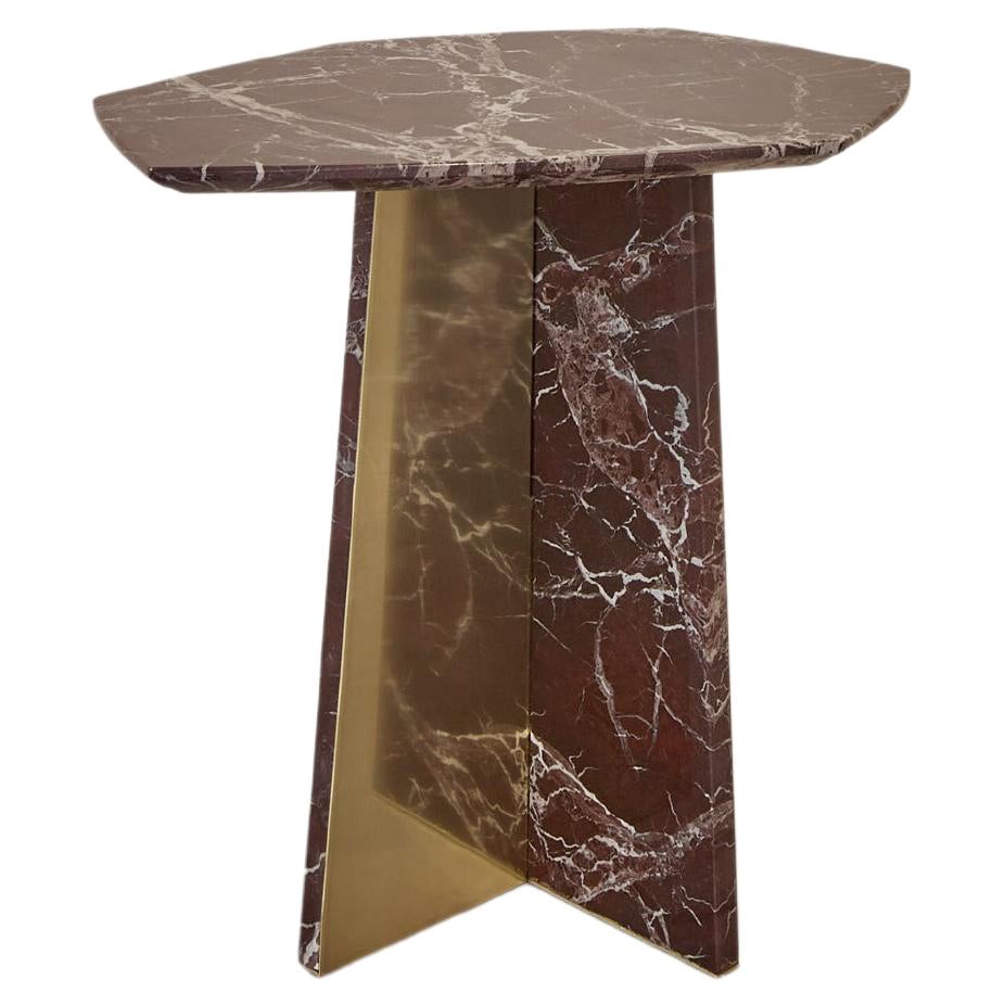 Table d'appoint en marbre géométrique de taille moyenne par Atra Design