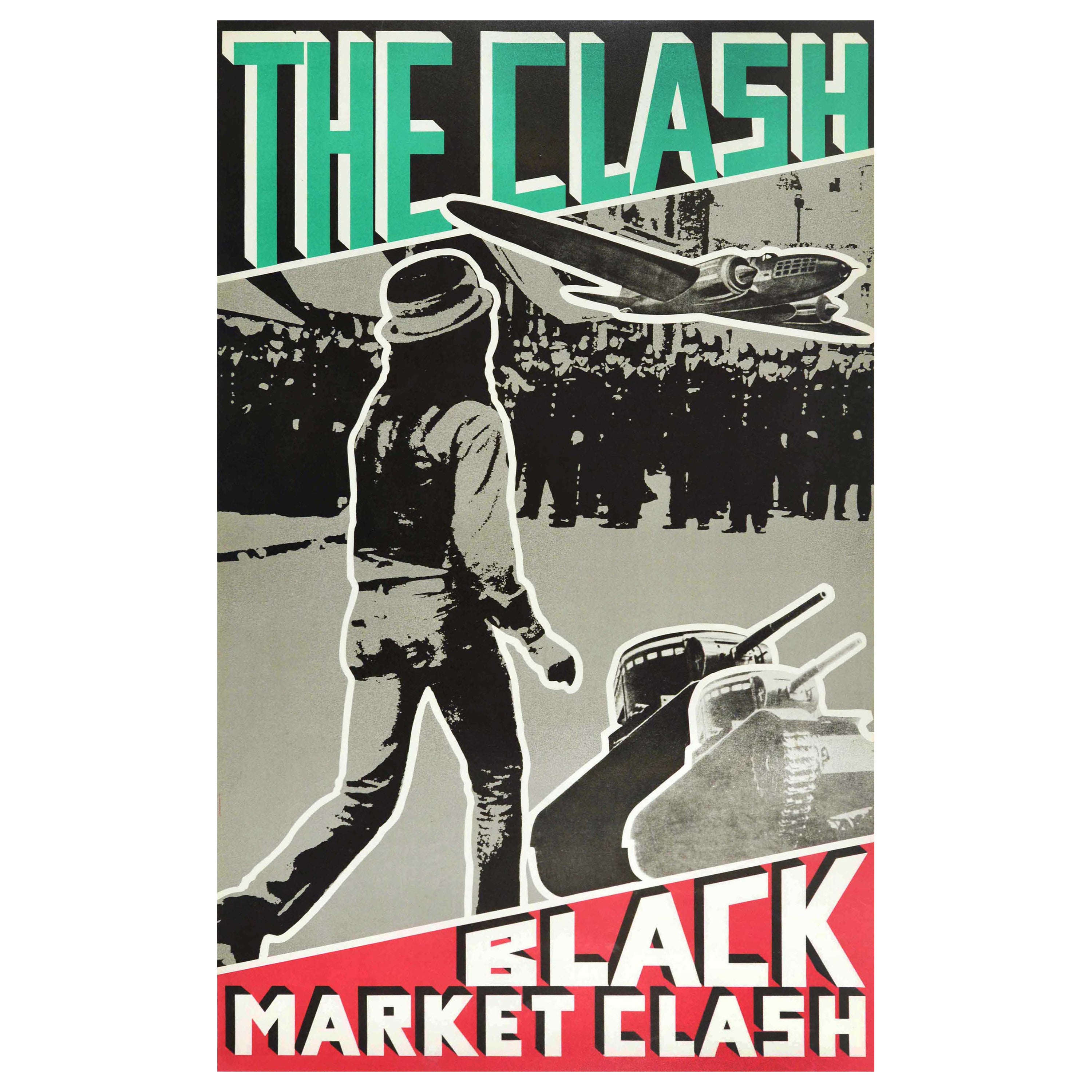 Original Vintage Music Advertising Poster The Clash Punk Rock Black Market Clash For Sale