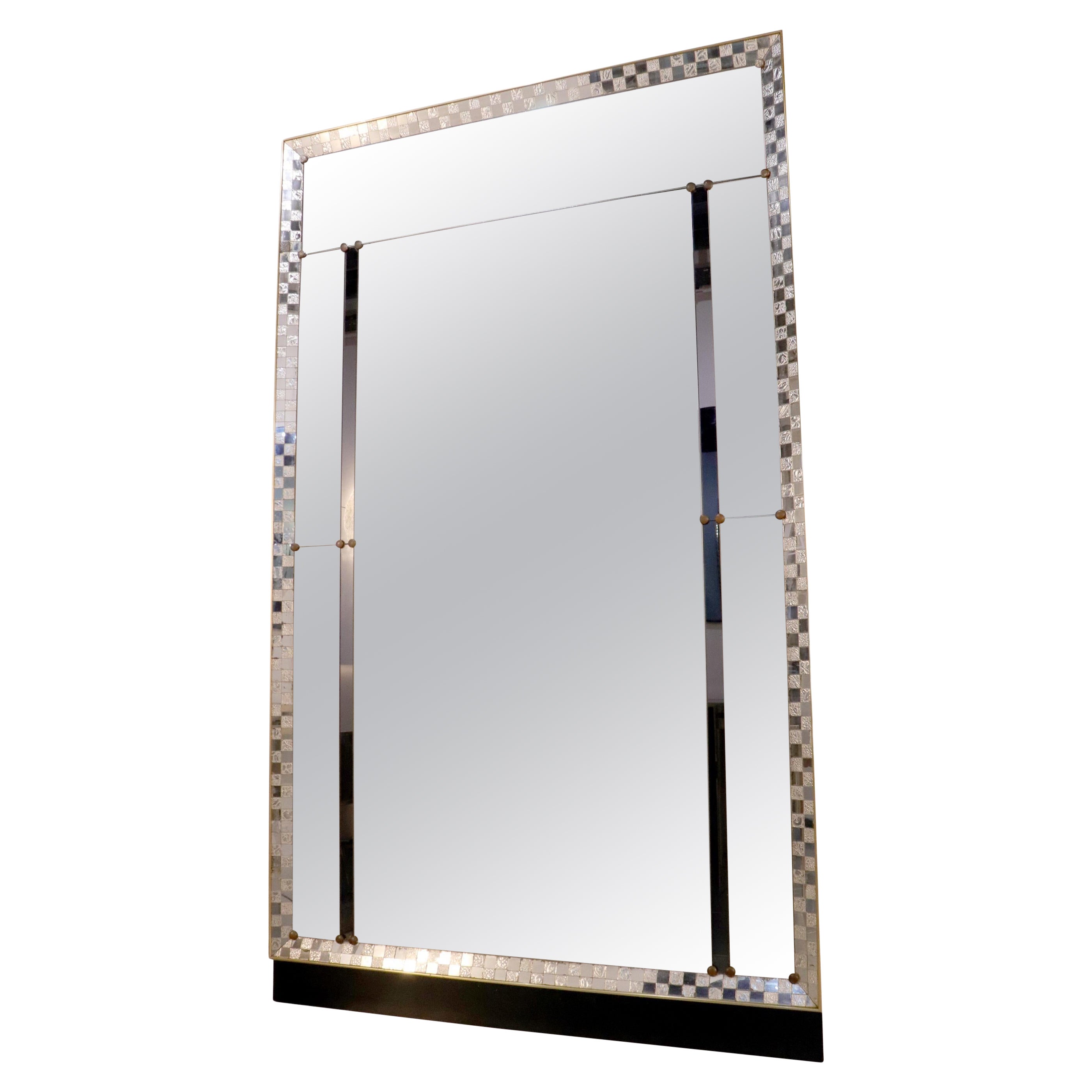 1950s, Italian Large Wall Mirror by Cristal Arte For Sale
