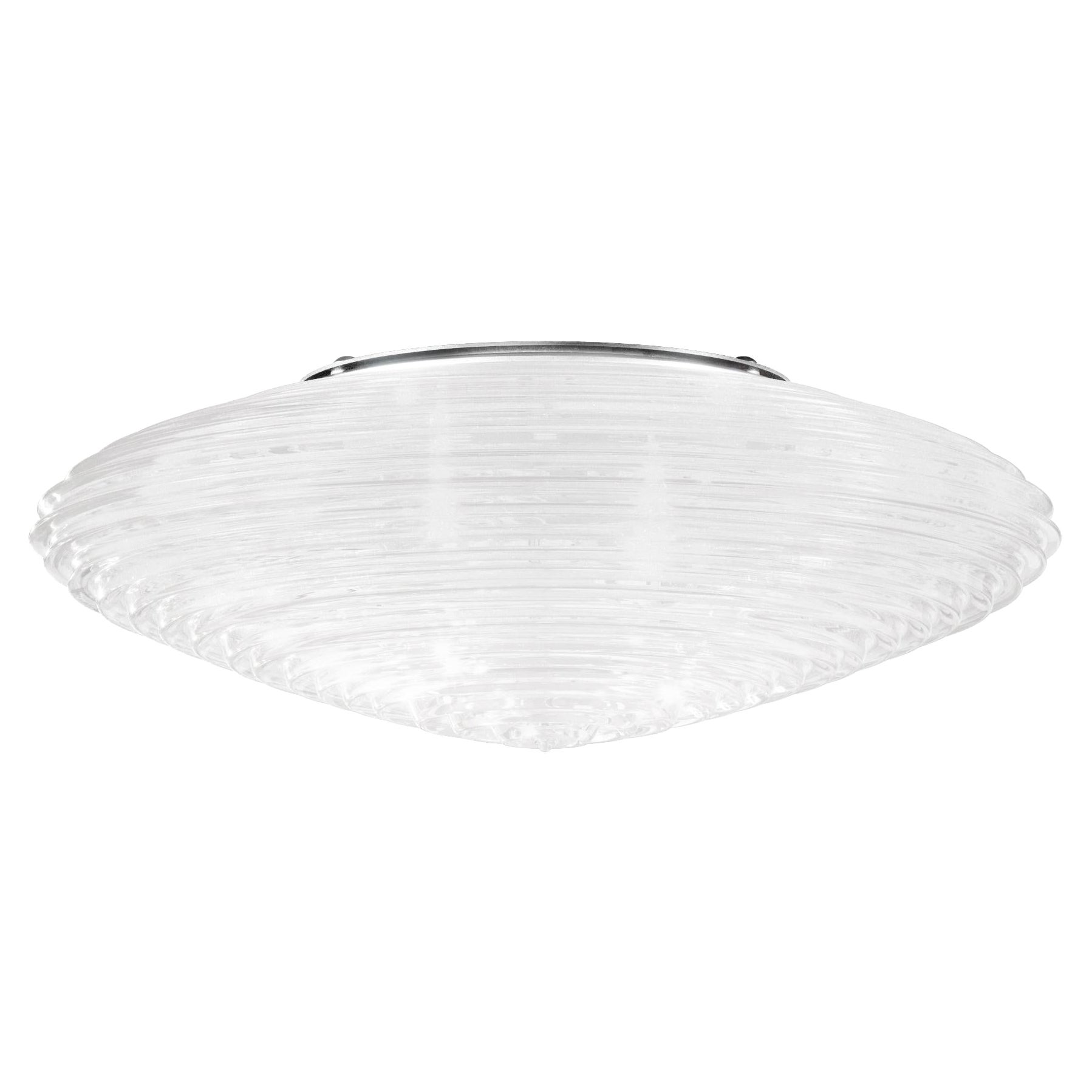 Lámpara de pared empotrada Vistosi Spirit de cristal blanco brillante y marco brillante