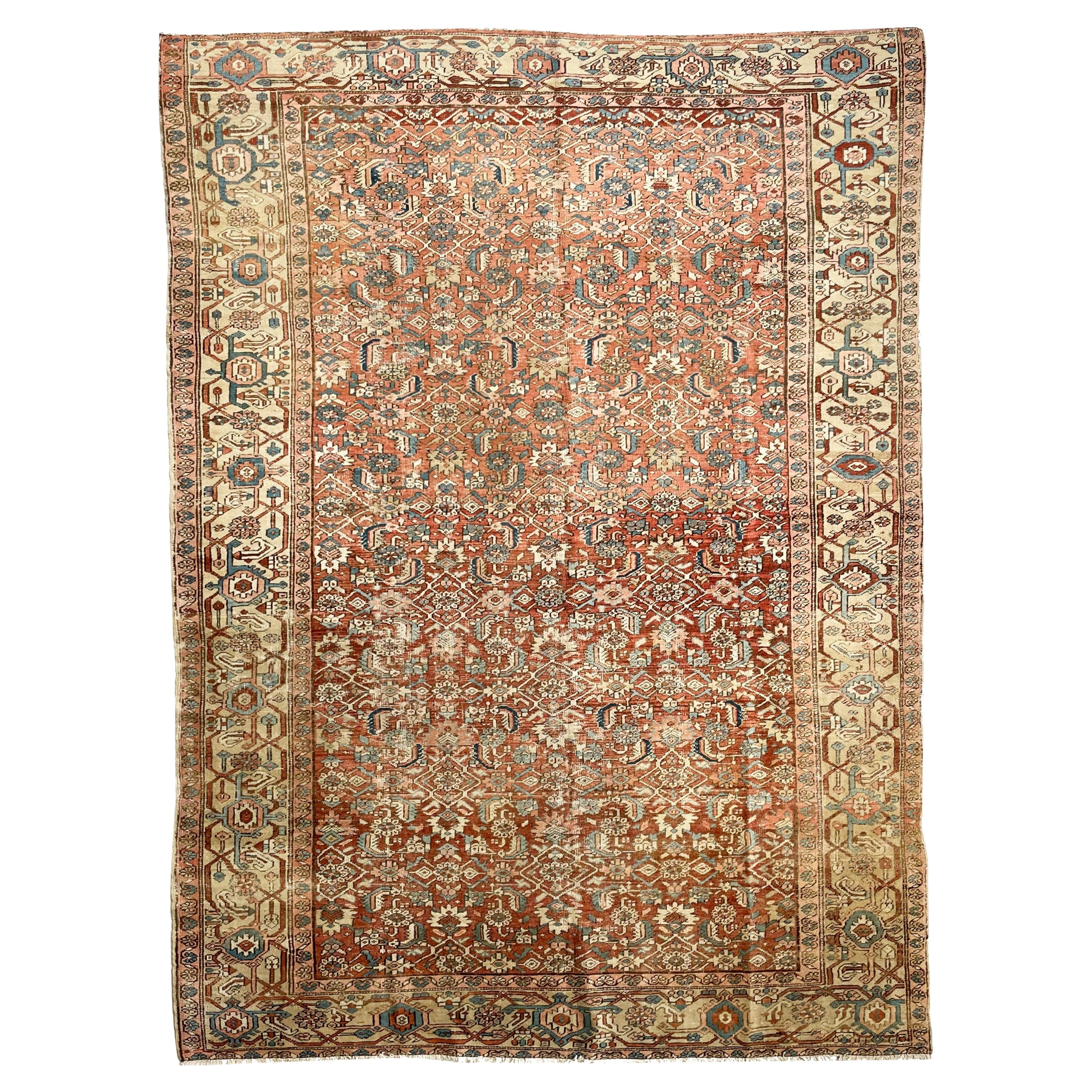 Truly Amazing Antique Rug with Iconic Design, circa 1920's For Sale