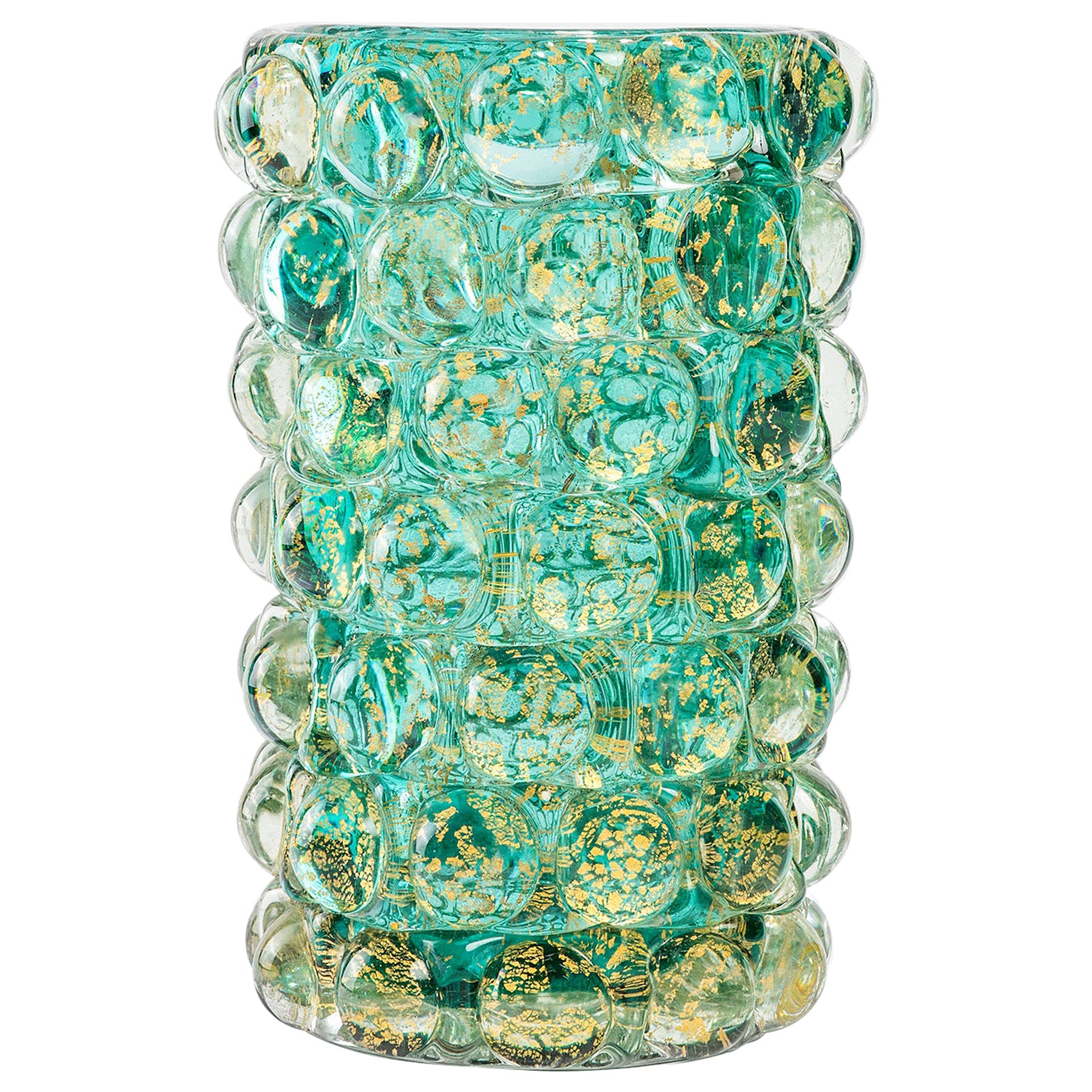20th Century Barovier & Toso Cylindrical Glass Vase from Lenti Series, 40s For Sale