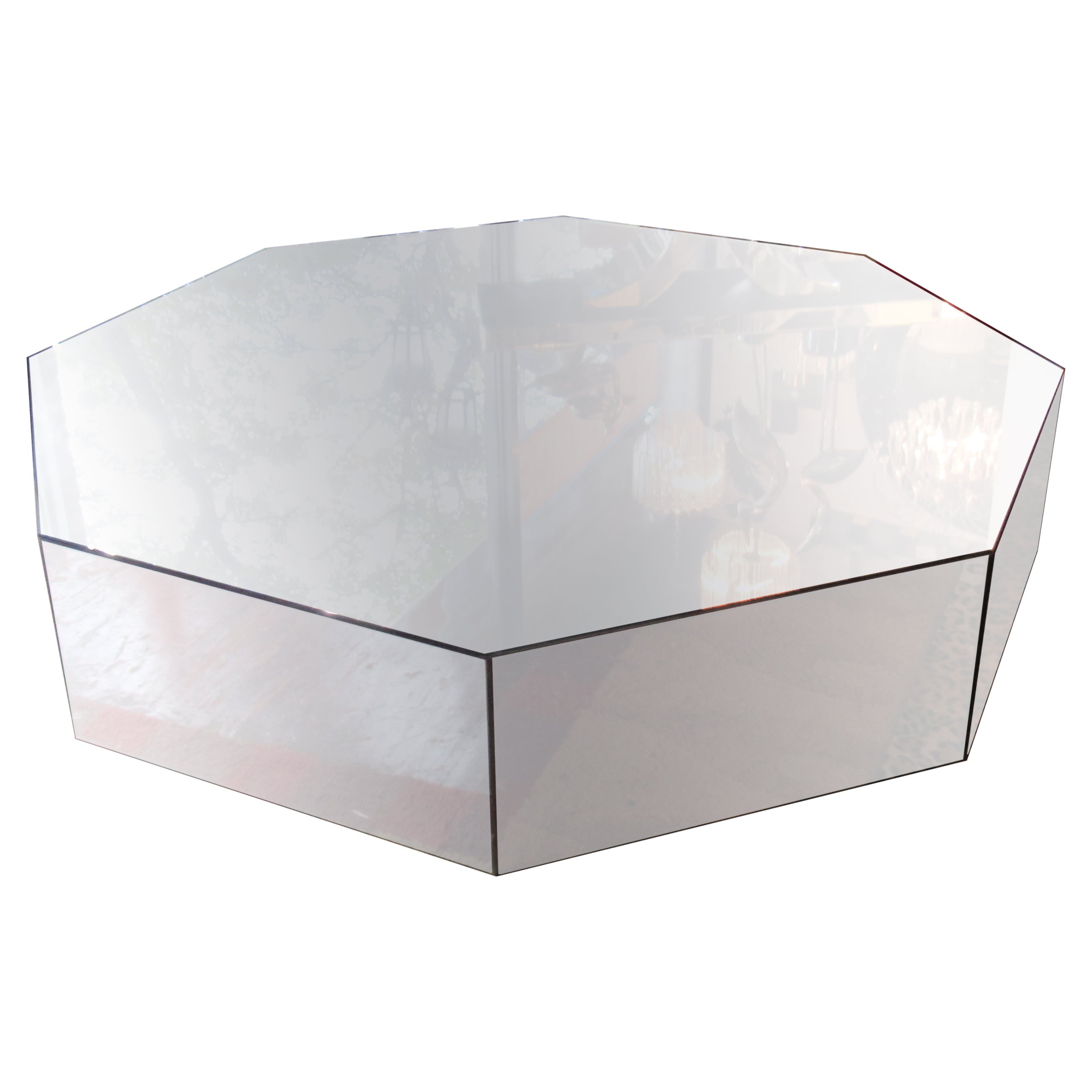 SALE! - Mirrored Glass Coffee Table For Sale