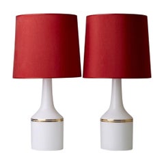 Pair of Opalglass Table Lamps, Anders Pehrson for Ateljer Lyktan, Sweden 1960ies