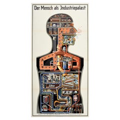 Póster Original Vintage Hombre Como Palacio Industrial Industriepalast Steampunk Kahn