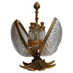 Perfume Box, in Crystal and Gilded Brass, 20th Century
