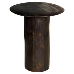 Dark Sculptural Side Table Pedestal, Albane Salmon