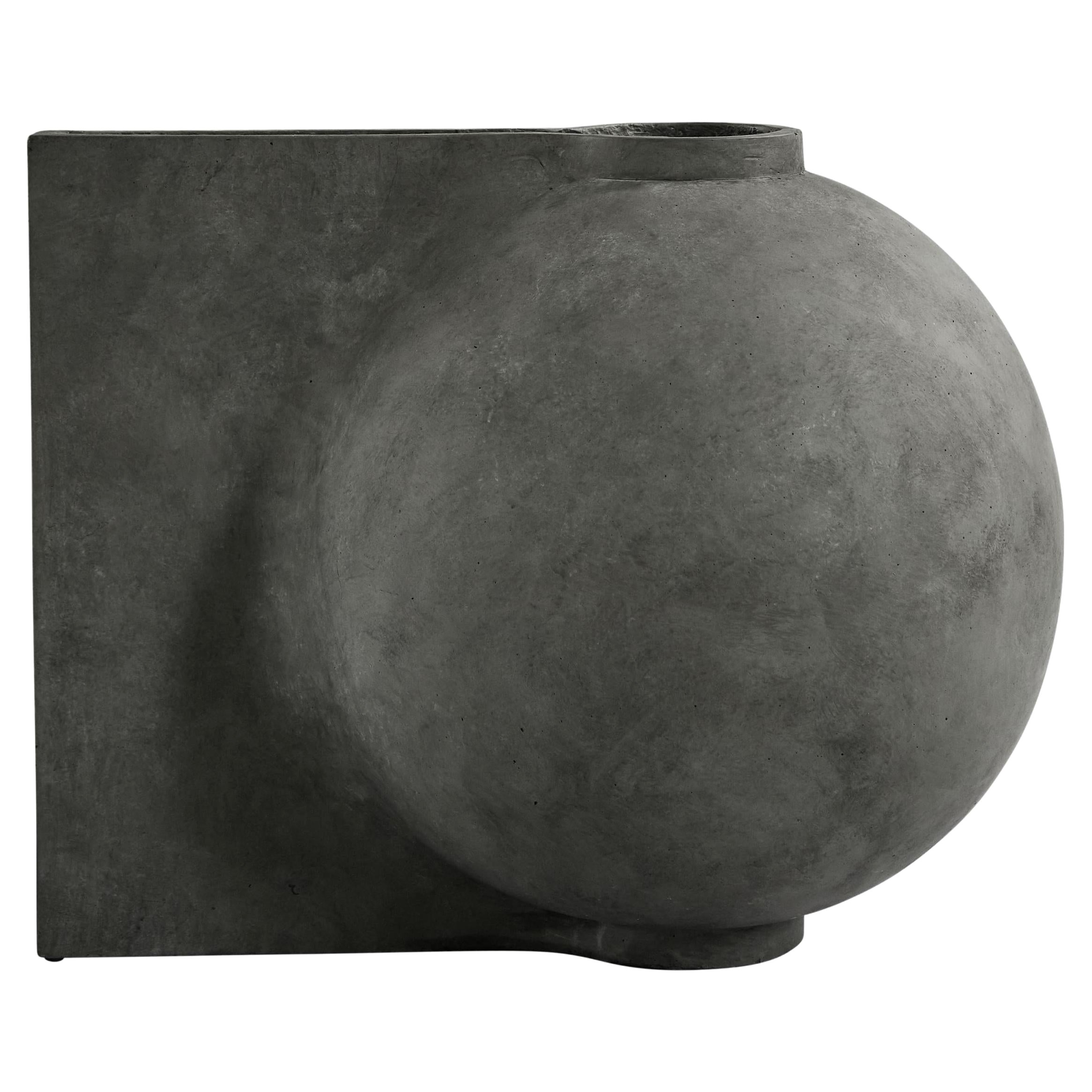 Dark Grey Offset Vase Big by 101 Copenhagen For Sale
