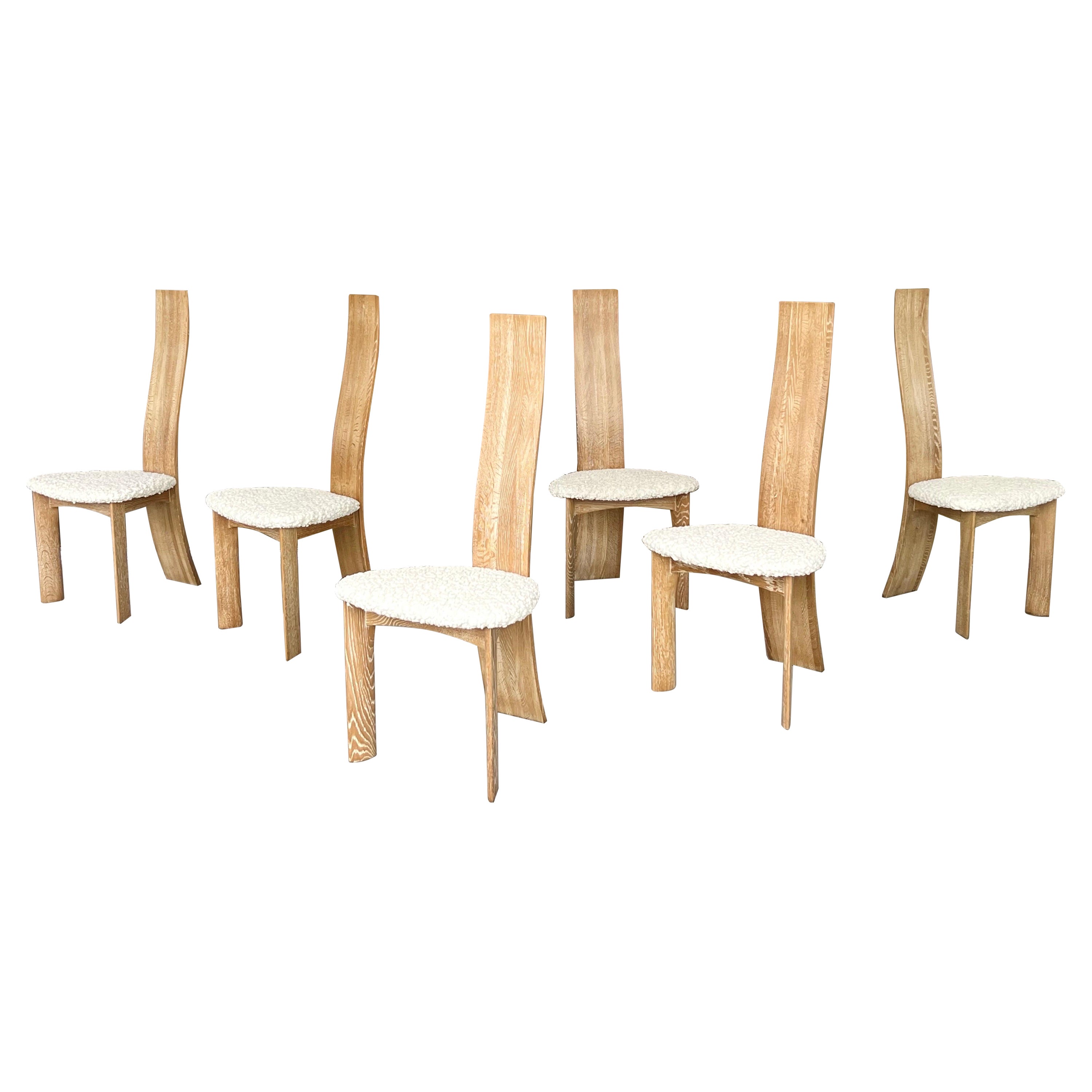 Bob and Dries Van der Bergh Set of 6 Oak Dining Chairs