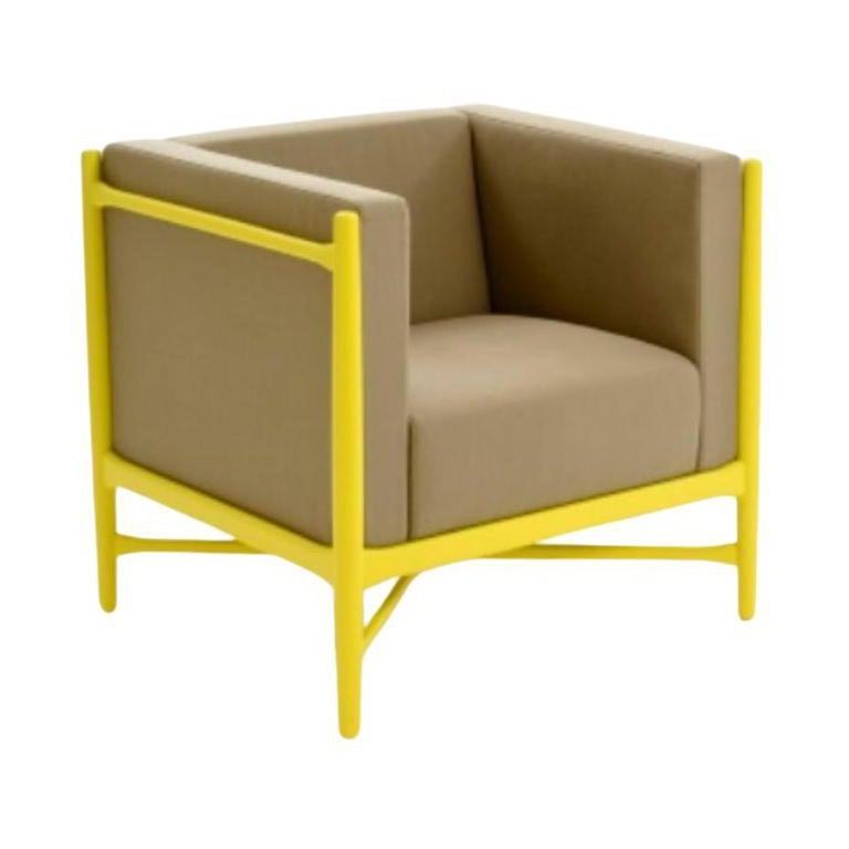 Loka Armchair Topia Chrom Yellow Lacquered by Colé Italia For Sale