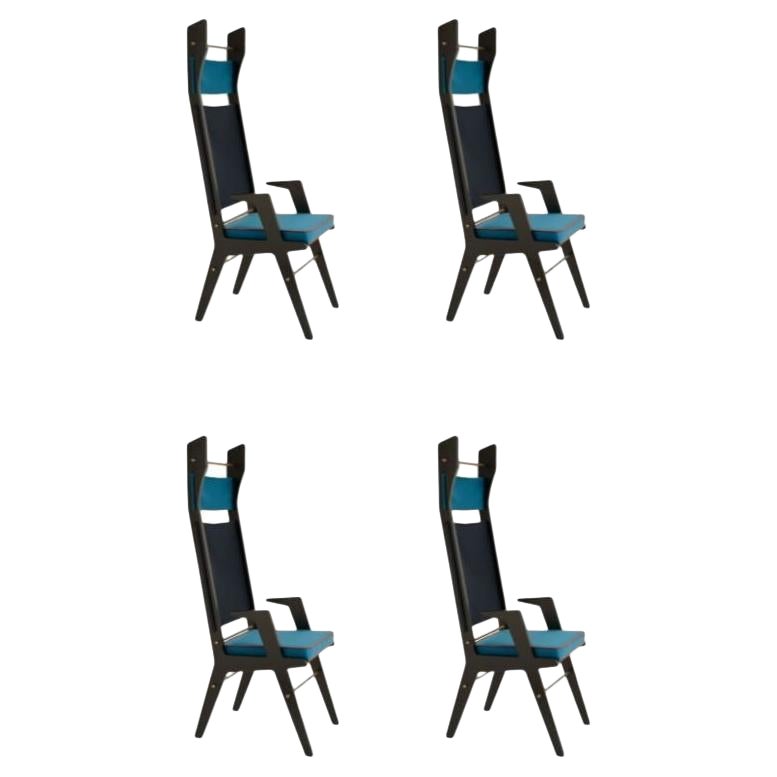 Ensemble de 4 fauteuils Colette, Tourquoise - Bleu - Tourquoise par Colé Italia