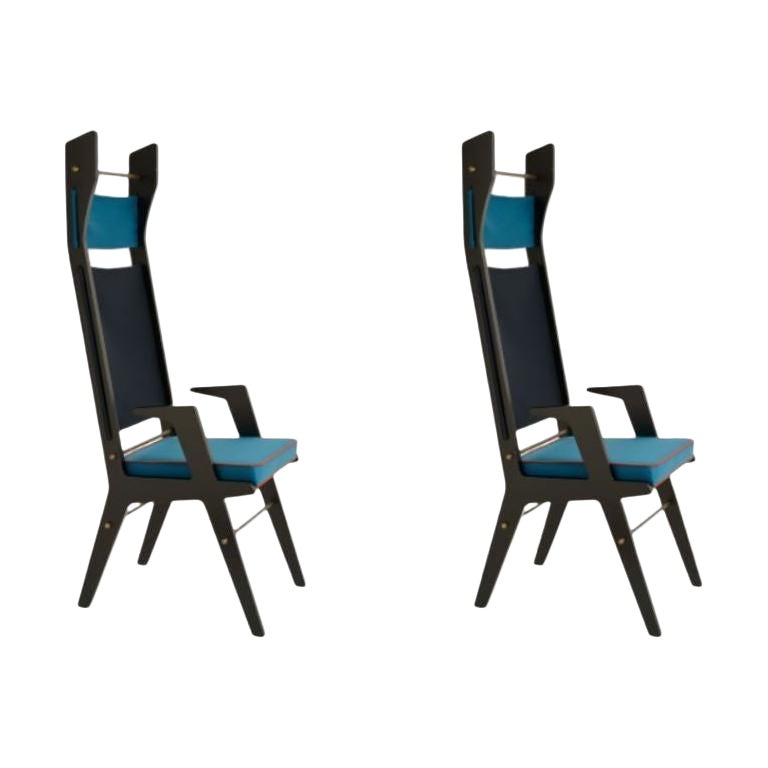 Set of 2, Colette Armchairs, Tourquoise - Blue - Tourquoise by Colé Italia For Sale