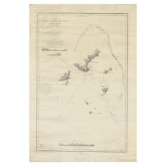 Grande carta delle Isole Gambier, Arcipelago delle Tuamotu, Polinesia Francese