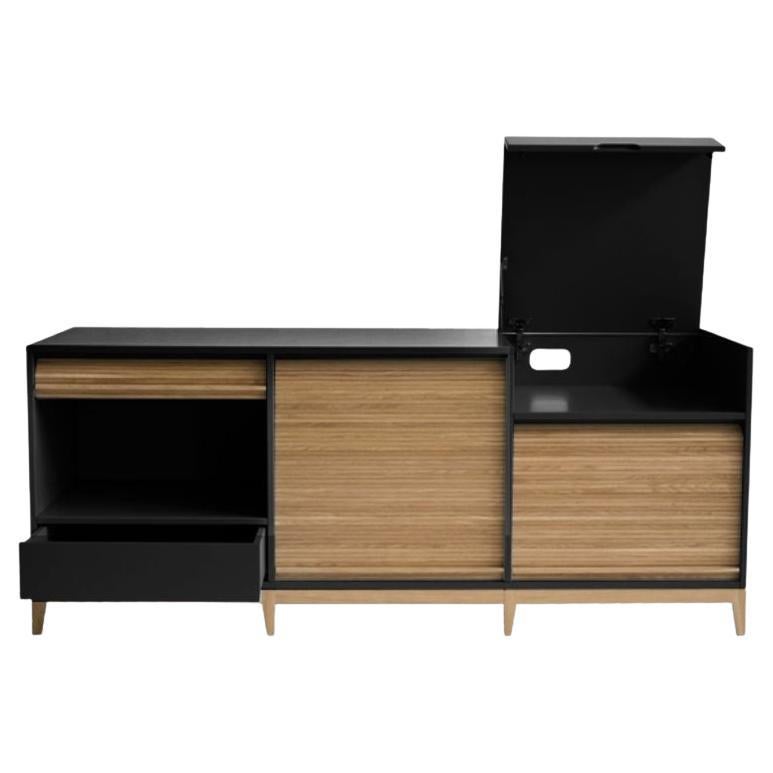 Tapparelle Sideboard, Black by Colé Italia For Sale