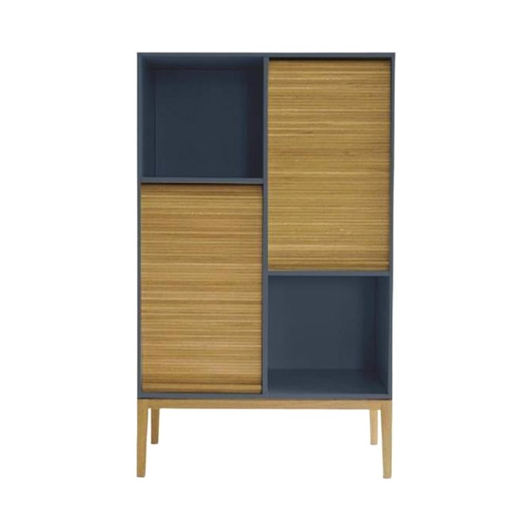 Tapparelle Large Cabinet, Blue / Gray by Colé Italia For Sale