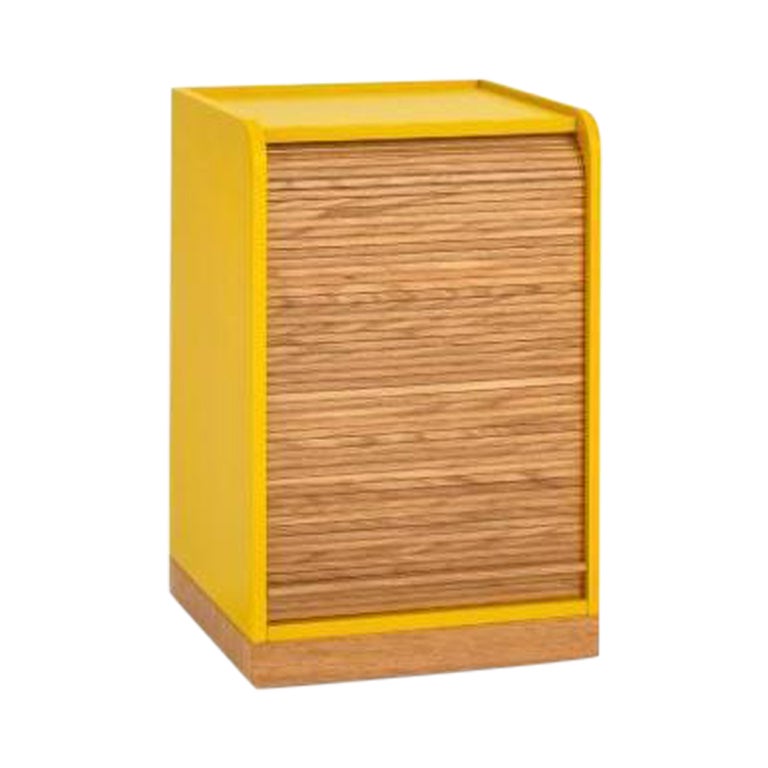 Tapparelle Wheels Cabinet, Mustard Yellow by Colé Italia For Sale