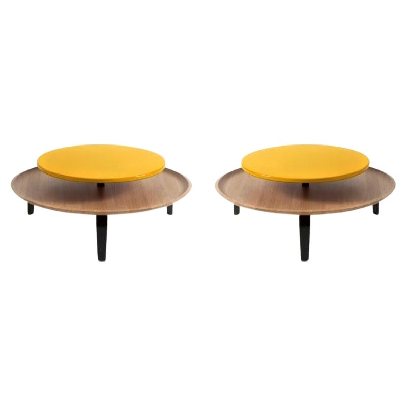 Set of 2, Secreto 85 Coffee Tables, Yellow “Mitzouko” by Colé Italia