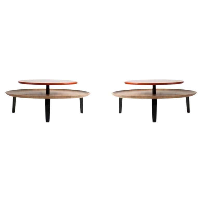 Set of 2, Secreto 85 Coffee Tables, Orange, “Vol de Nuit" by Colé Italia For Sale