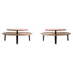 Set of 2, Secreto 85 Coffee Tables, Orange, “Vol de Nuit" by Colé Italia