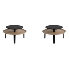 Set of 2, Secreto 85 Coffee Table, Black “Forville” by Colé Italia