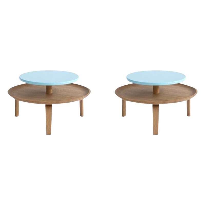 Ensemble de 2 tables basses Secreto 60, Cypre d'azur par Colé Italia