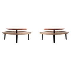 Set of 2, Secreto 60 Coffee Tables, Orange, “Vol De Nuit” by Colé Italia
