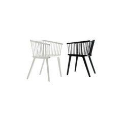 Set of 2, Secreto Little Armchairs, Black & White Matt Lacquer by Colé Italia