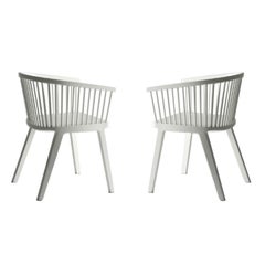 Ensemble de 2 petits fauteuils Secreto, laqué blanc mat par Colé Italia