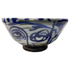 Bol en poterie d'atelier coréen-américaine peint à la main signé Sunkoo Sun Koo Yuh