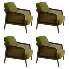 Set of 4, Vienna Lounge Armchair Canaletto Palm Green by Colé Italia