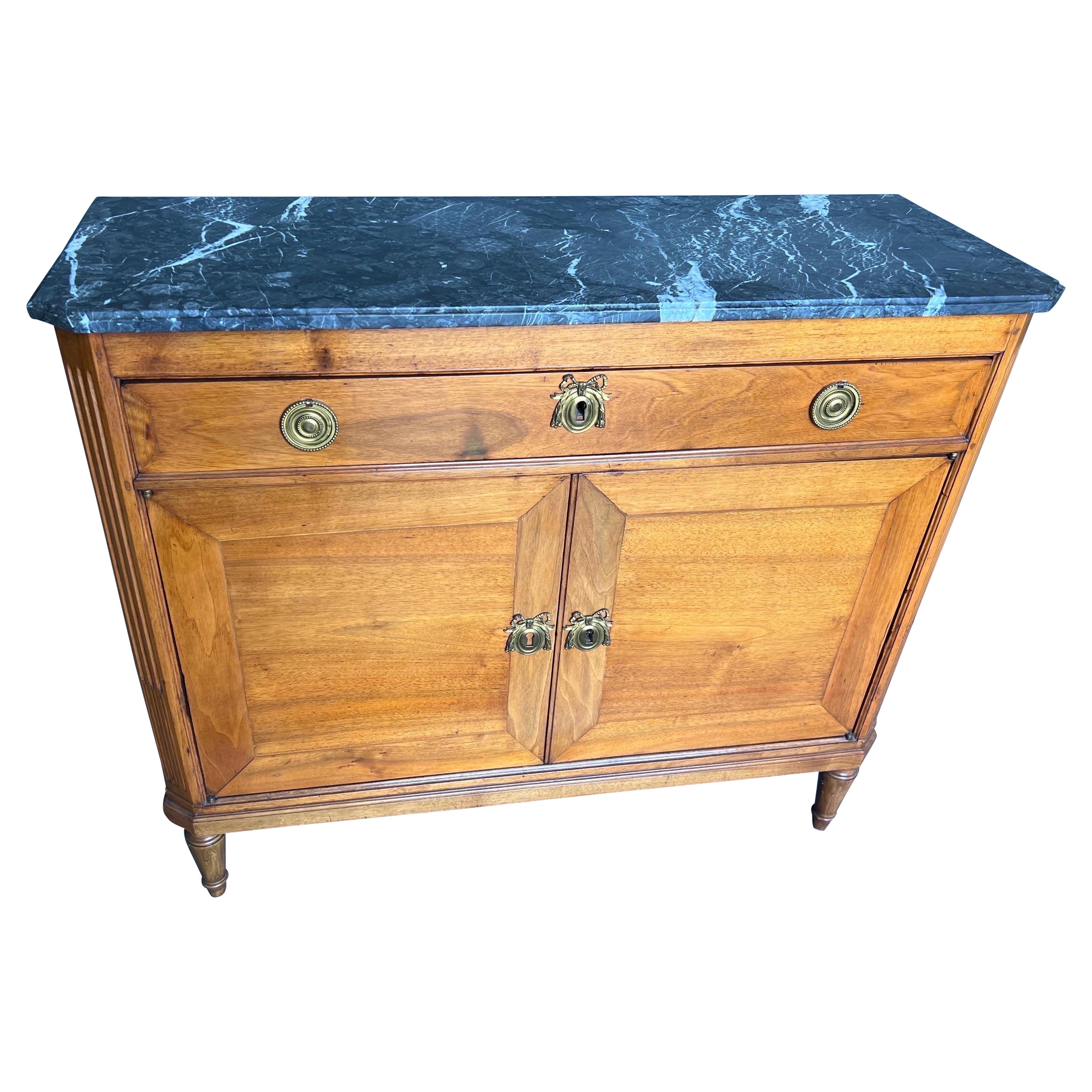 Early 19th Century French or Baltic Neoclassical Marble Top Cabinet