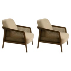 Lot de 2, Fauteuil Lounge Vienna Canaletto Beige par Colé Italia