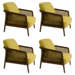 Set of 4, Vienna Lounge Armchair Canaletto Yellow by Colé Italia