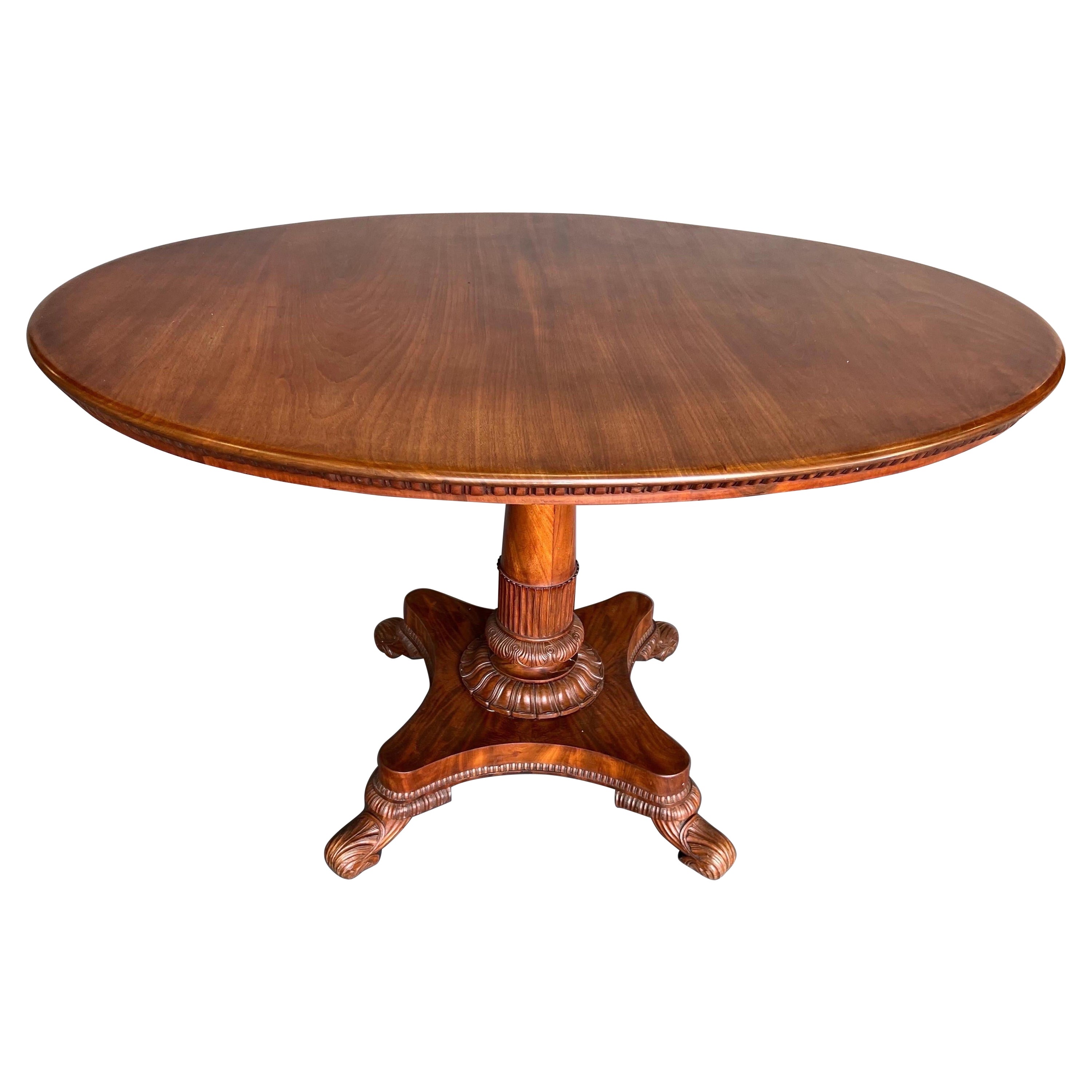 Table en acajou du 19ème siècle d'époque Régence irlandaise avec plateau ovale